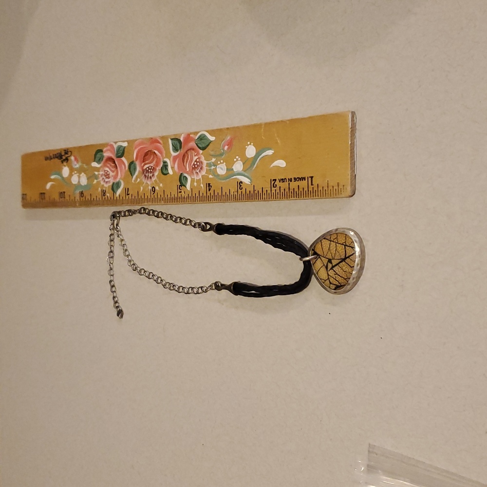 Retired Silpada Black and Gold Pendant Necklace